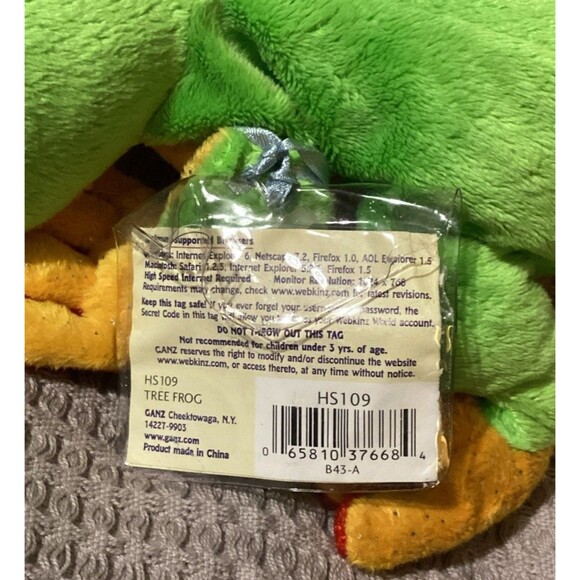 Webkinz Lil Kinz Tree Frog HS109 with Code Attached Preowned Display Piece - Picture 7 of 11